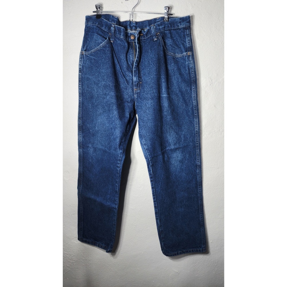 Vintage Rustler Regular Fit Jeans 38x30 Cotton Dark Wash Denim Workwear